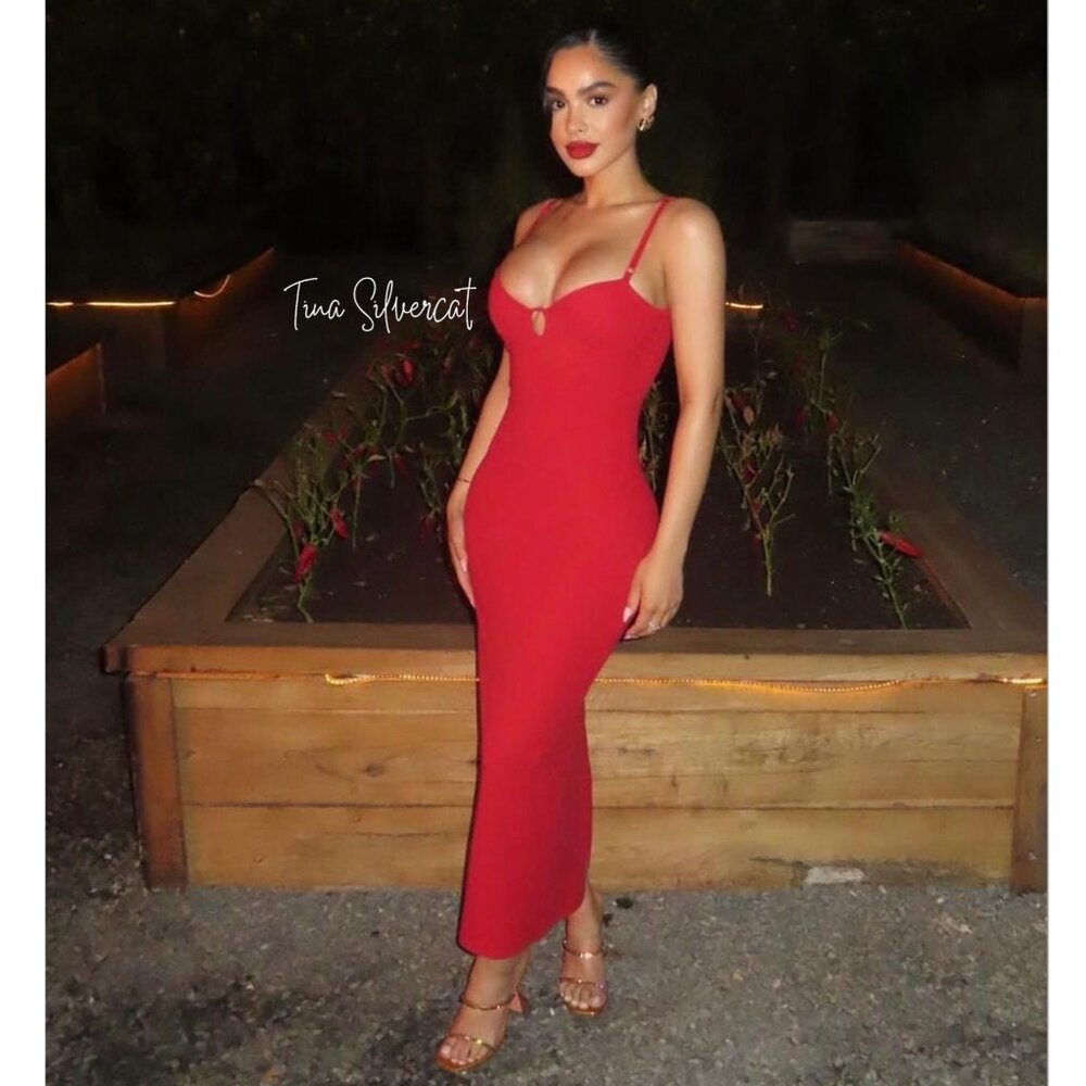 BLOGGER'S FAVE! Zara Red Strappy Midi Dress NWT